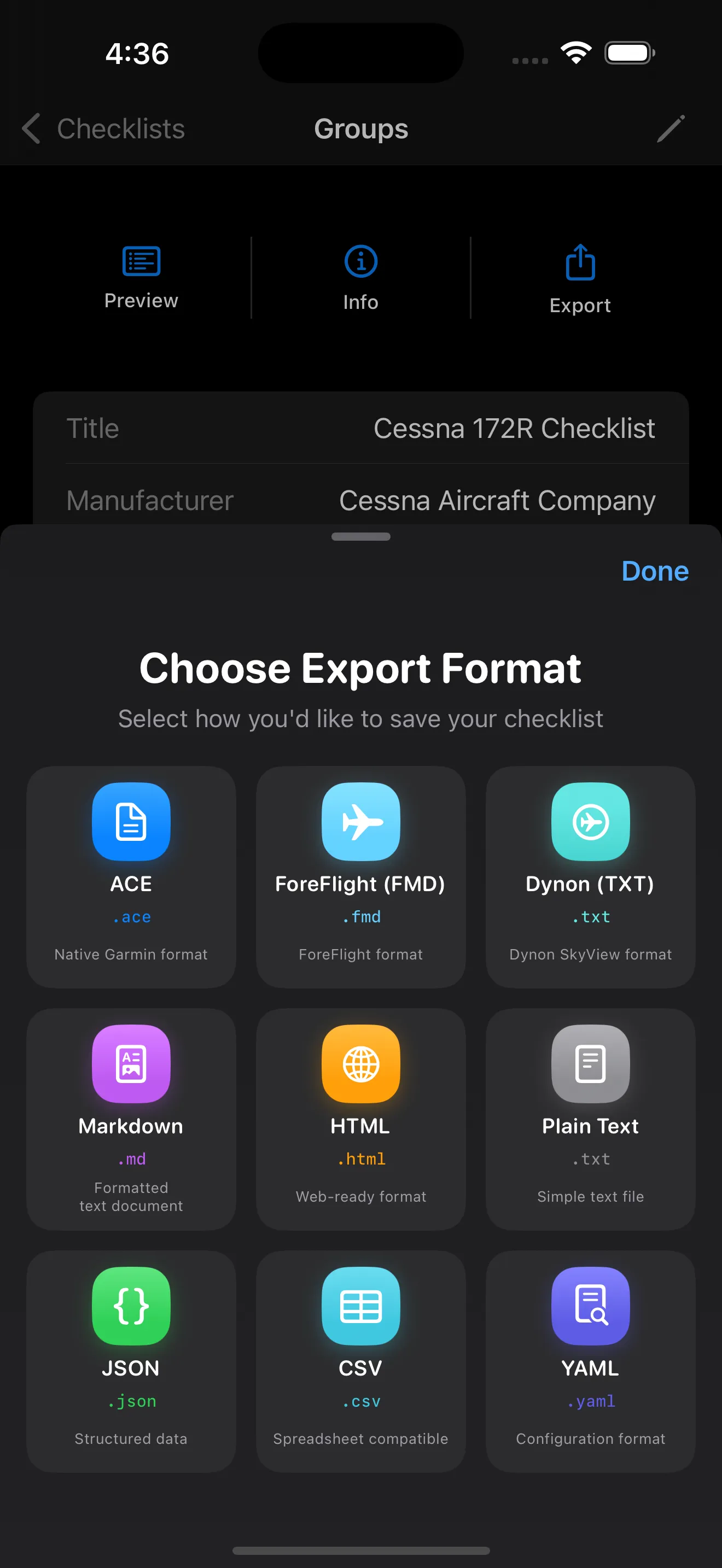 Plusieurs formats d'exportation