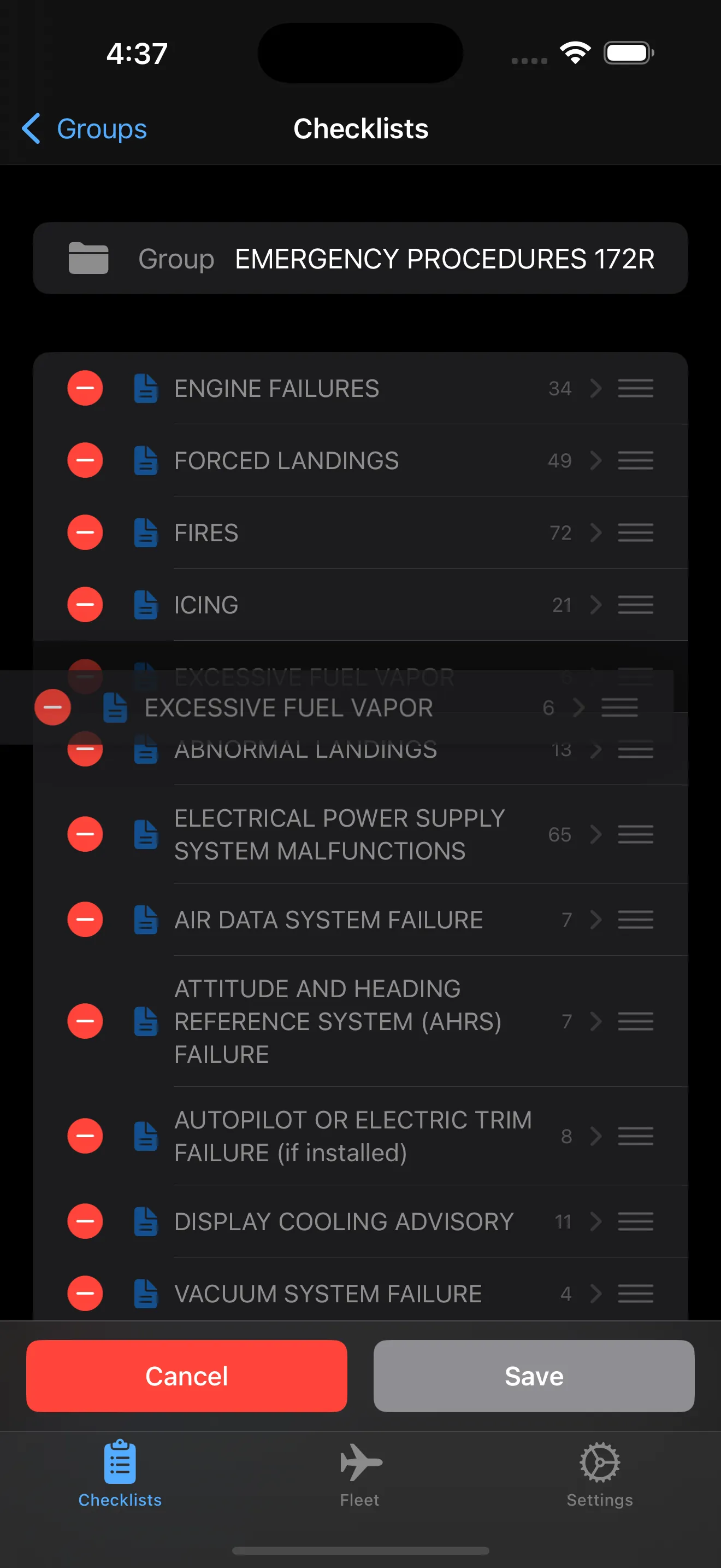 Edicao Facil de Checklists